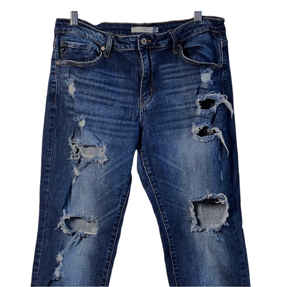 KanCan Austin Mid Rise Super Skinny Jeans Distressed Destroyed KC5055D Sz: 15/31 - Picture 6 of 16